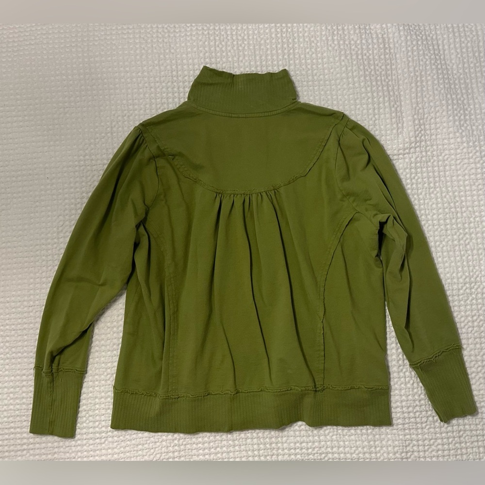 Caslon Jacket Women's Size 2XL Green Cotton Knit Full Zip Casual Layering - Picture 2 of 9